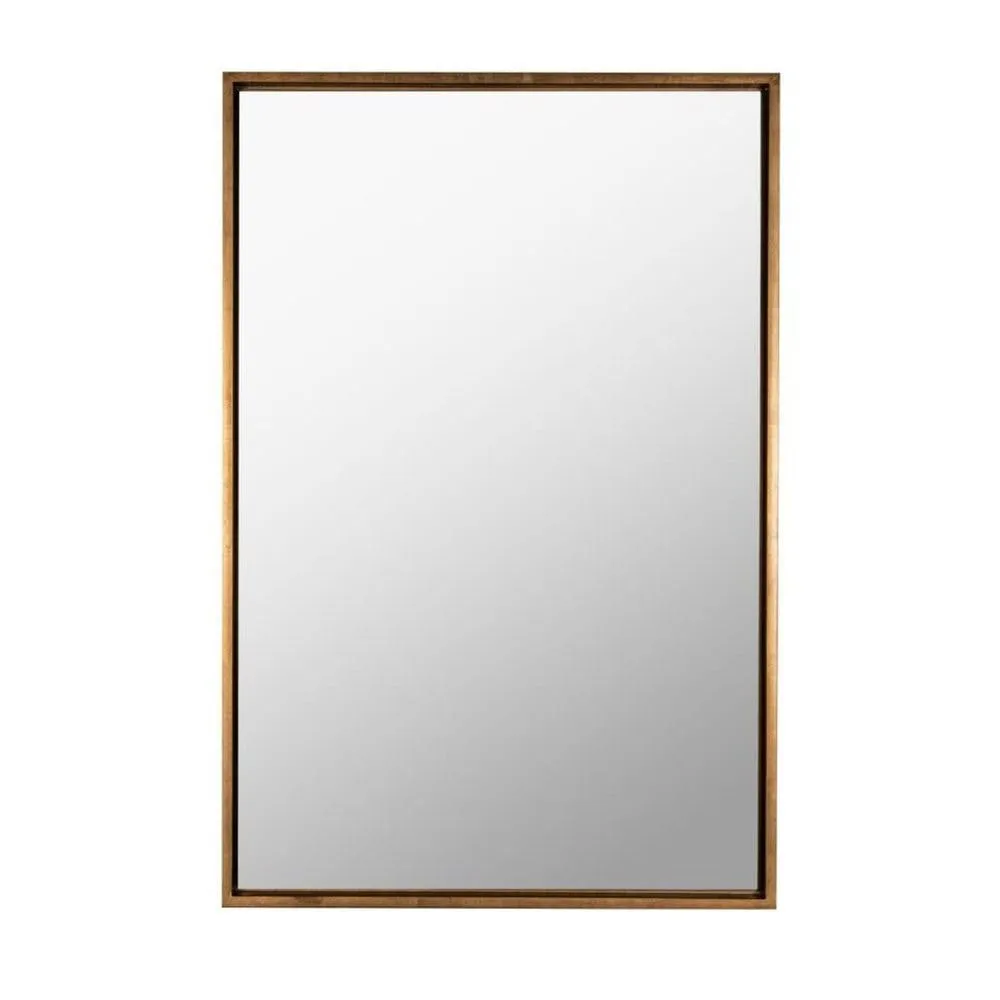 CasaGold 36 Inch Gold Rectangle Wall Mirror| Steel Frame Rectangular Mirror | Vanity, Bedroom, Living Room | Decorative Mirror for Living Rooms I Entrance, Wall Mounting,(Gold)