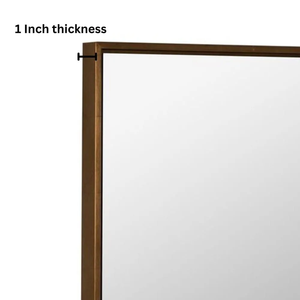 CasaGold 36 Inch Gold Rectangle Wall Mirror| Steel Frame Rectangular Mirror | Vanity, Bedroom, Living Room | Decorative Mirror for Living Rooms I Entrance, Wall Mounting,(Gold)