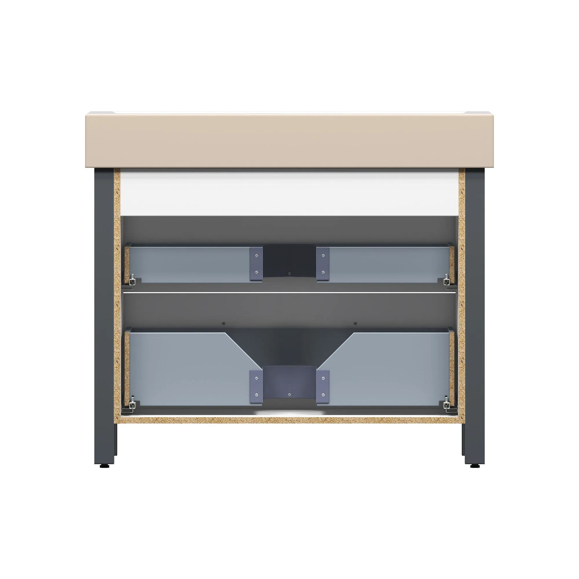 CATANIA - 40″ X 19" Charcoal Vanity with Porcelain sink