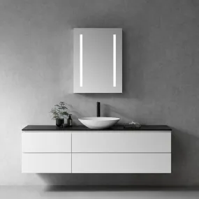 Catola Rectangle Frameless Surface-Mount/Recessed LED Lighted Bathroom Medicine Cabinet