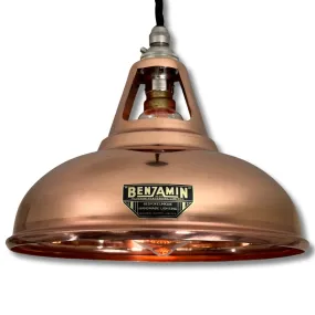 Cawston Small ~ *Worn* Solid Copper Lampshade Slotted Design Pendant Ceiling Light  9 Inch