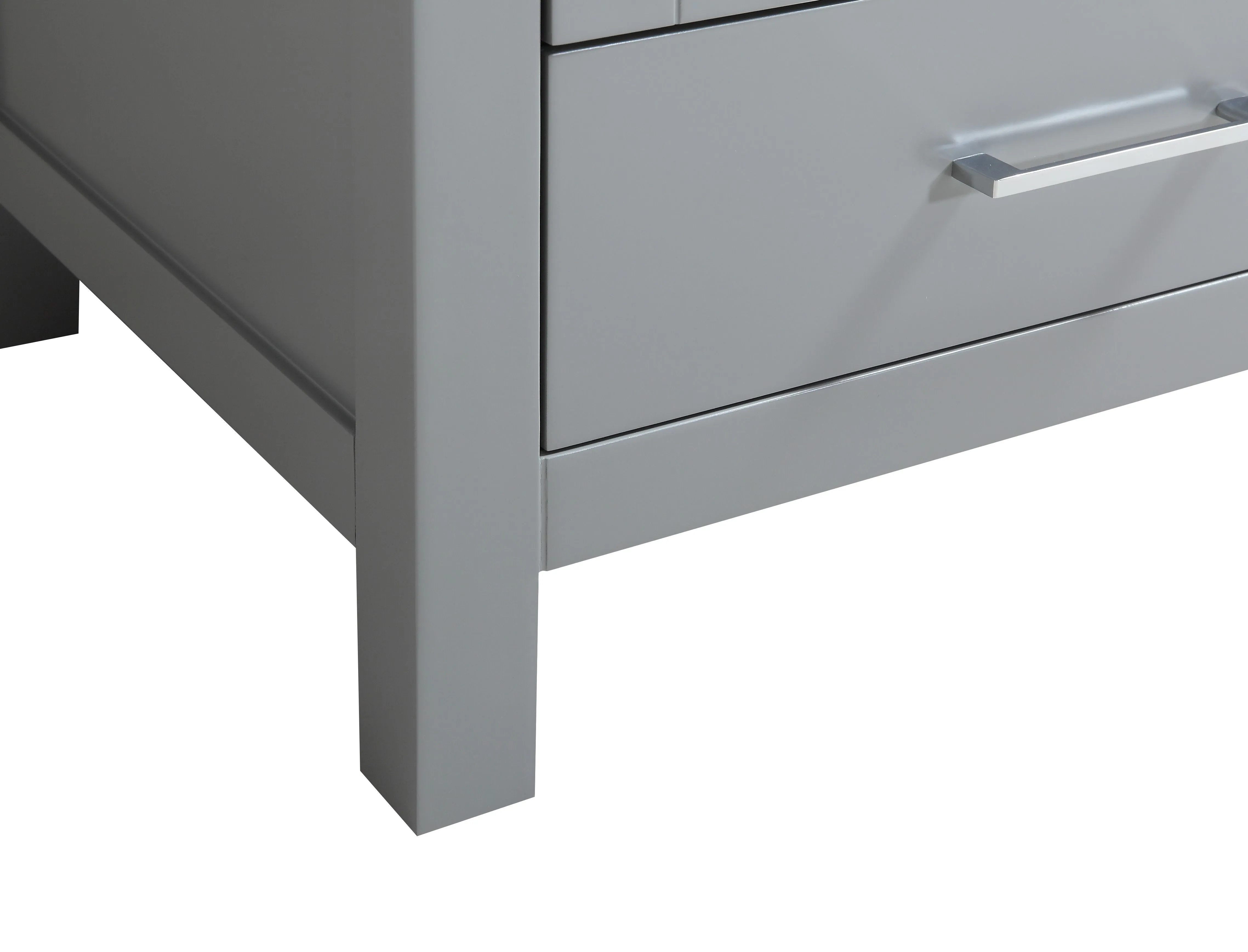 CCS201 - 36" Grey, Floor Standing Modern Bathroom Vanity, White Quartz Countertop