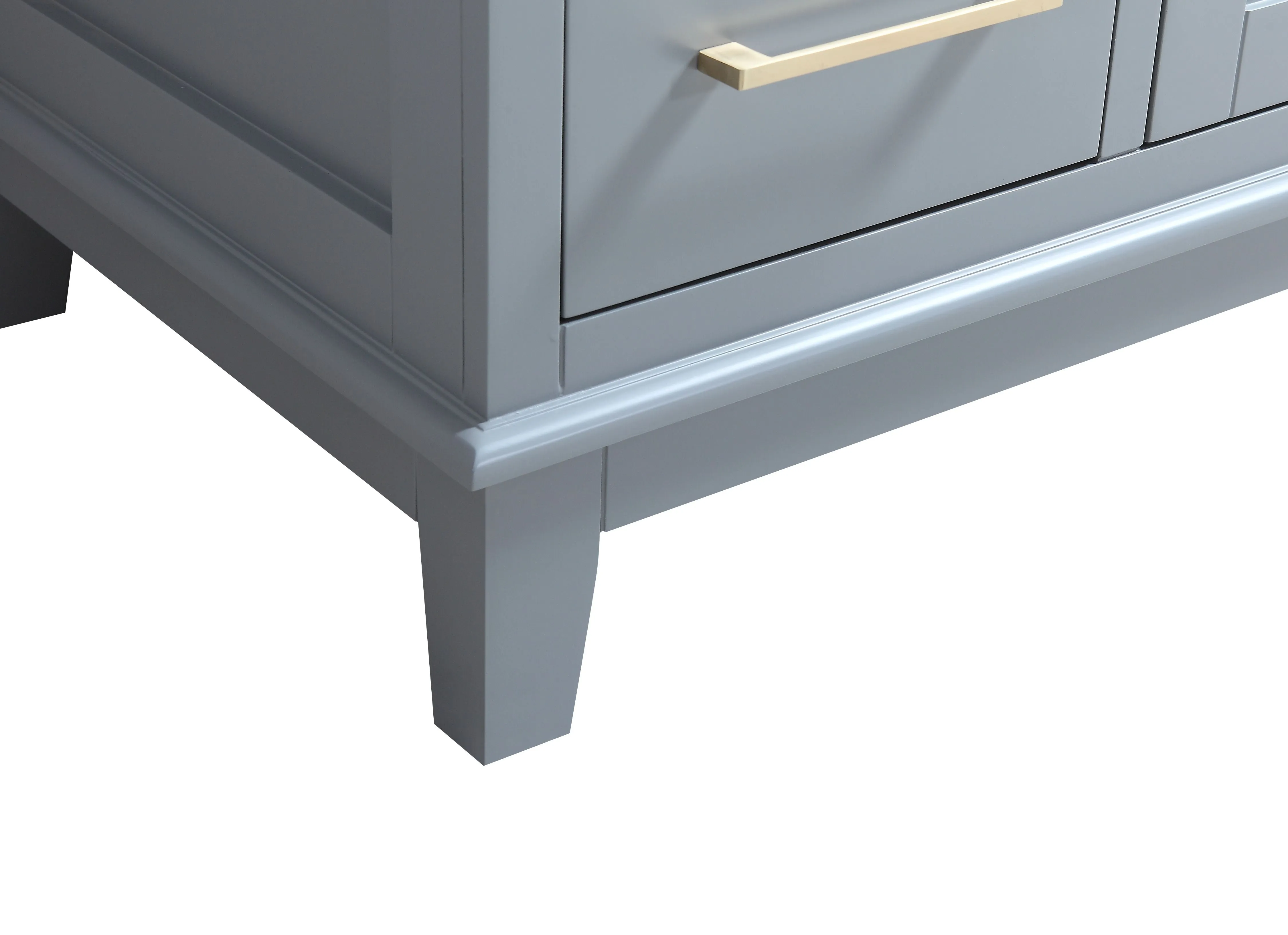 CCS501 - 48" GREY, Floor Standing Modern Bathroom Vanity, Calcatta Quartz Countertop, Brushed Gold Hardware