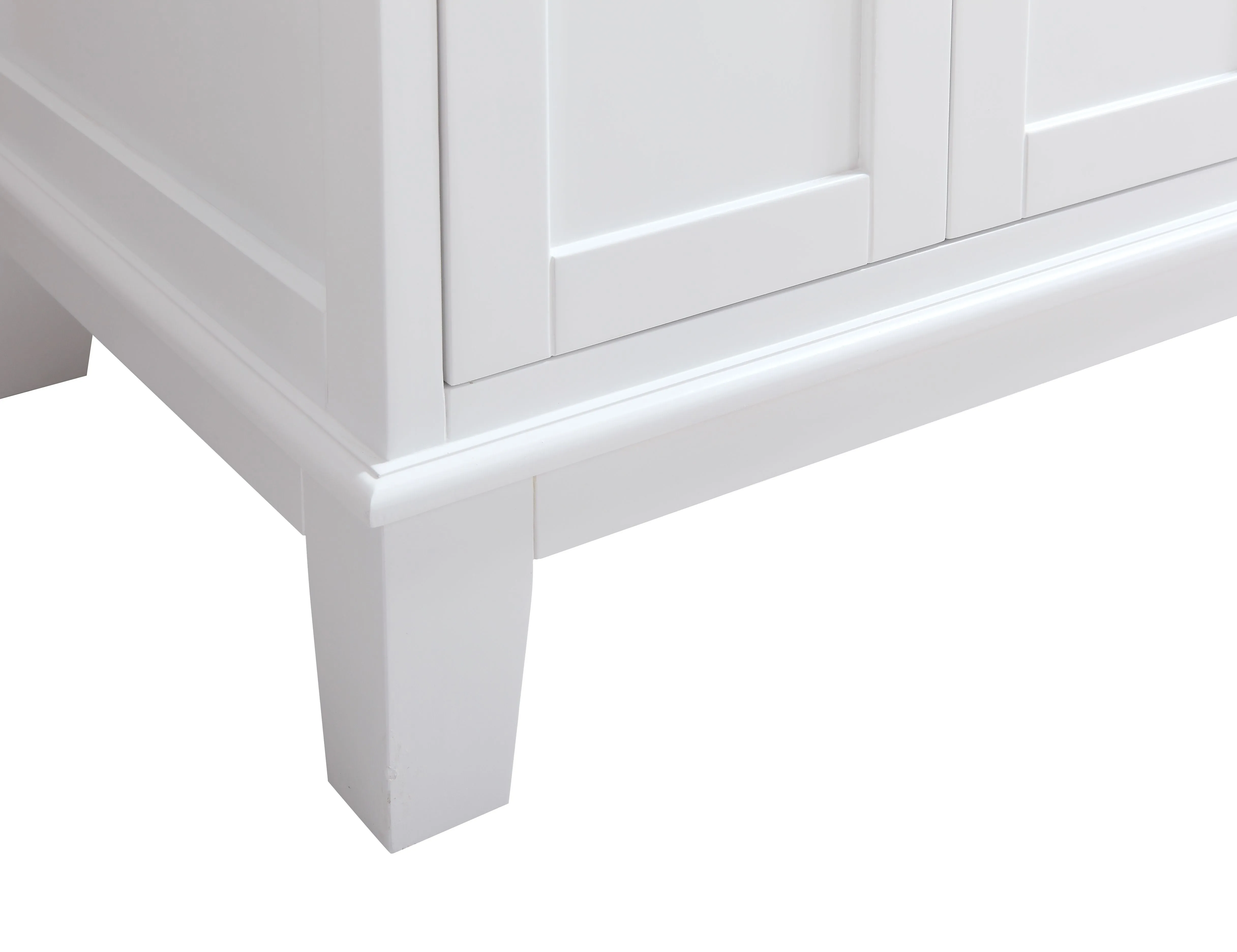 CCS501 - 60" White, Double Sink, Floor Standing Modern Bathroom Vanity, WHITE QUARTZ Countertop
