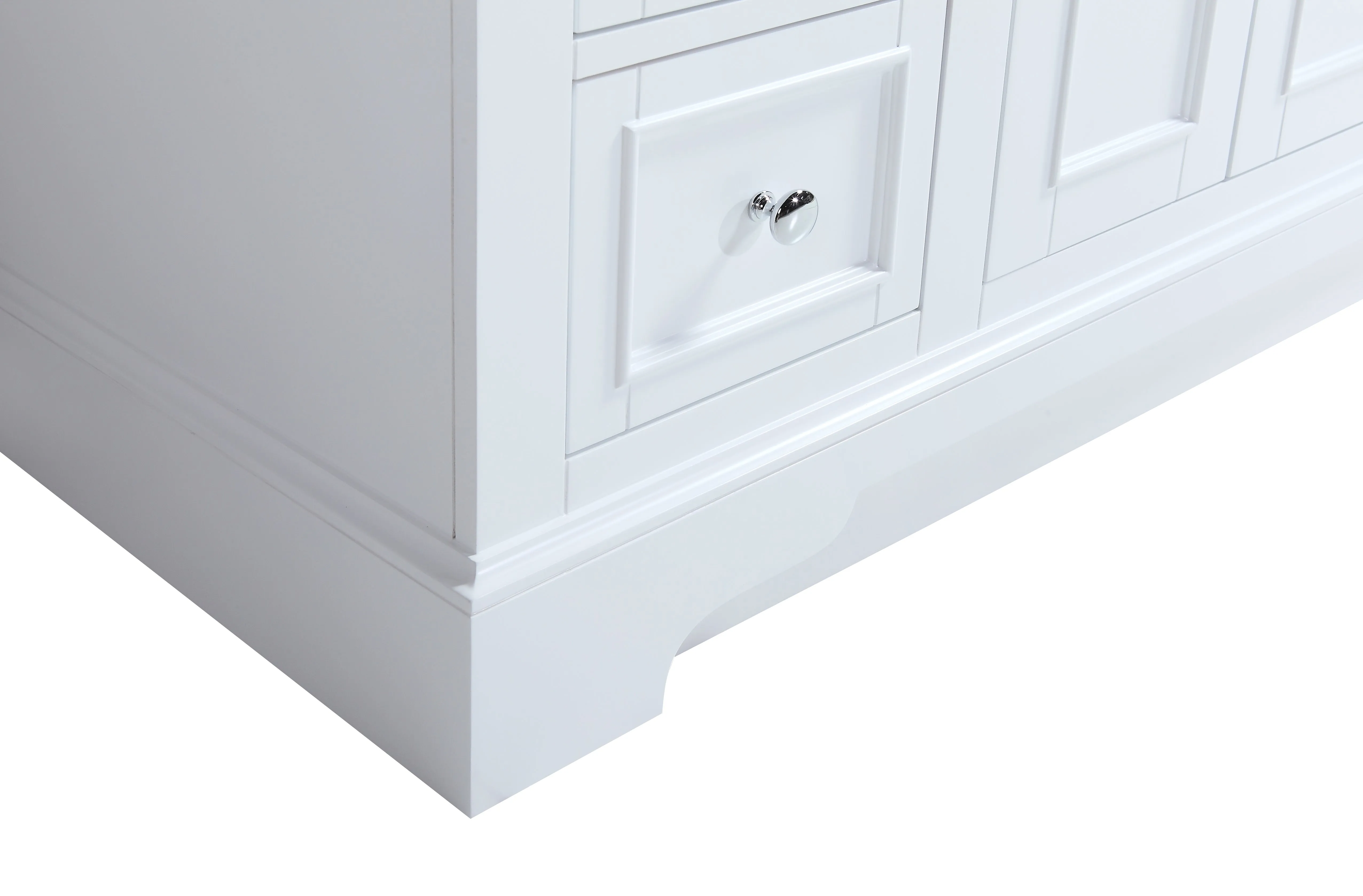 CCS701 - 48" White, Floor Standing Modern Bathroom Vanity, CARRARA Quartz Countertop, Chrome Hardware