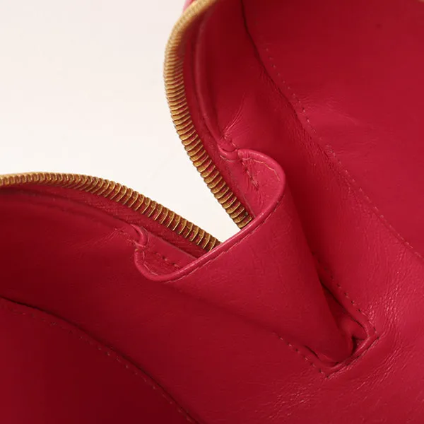 Chanel Around 1995 Made Patent Round Design Cc Mark Vanity Fuchsia Pink