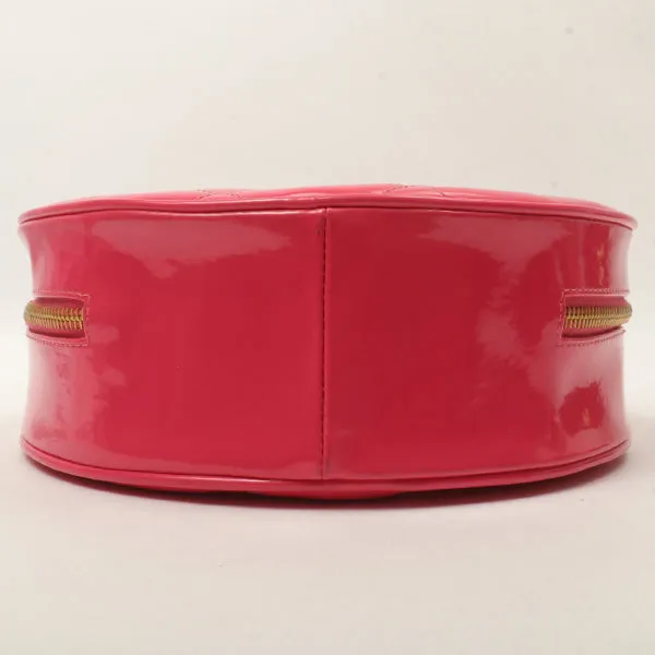 Chanel Around 1995 Made Patent Round Design Cc Mark Vanity Fuchsia Pink