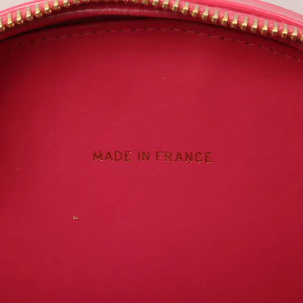 Chanel Around 1995 Made Patent Round Design Cc Mark Vanity Fuchsia Pink