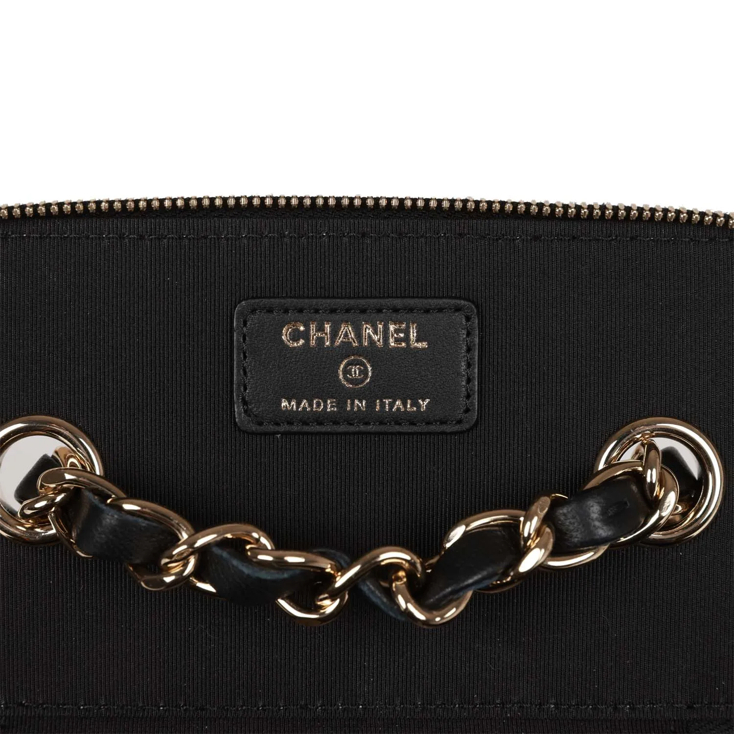 Chanel Small Vanity Case Black Crochet and Lambskin Light Gold Hardware
