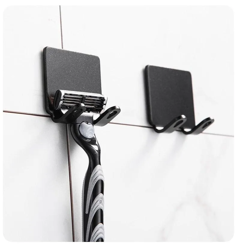Chic Stainless Steel Razor Organizer with Waterproof Adhesive - Effortlessly Declutter Your Space