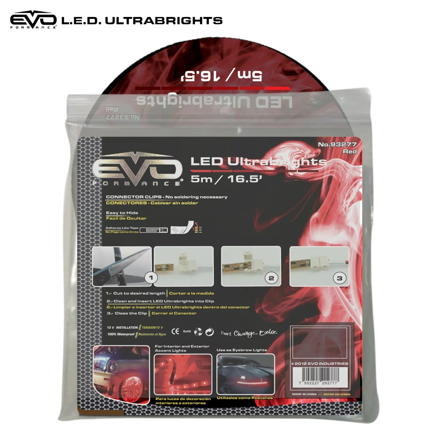 Cipa USA 93277 EVO Formance LED Ultrabrights Universal Light Strip; 5M; Red;