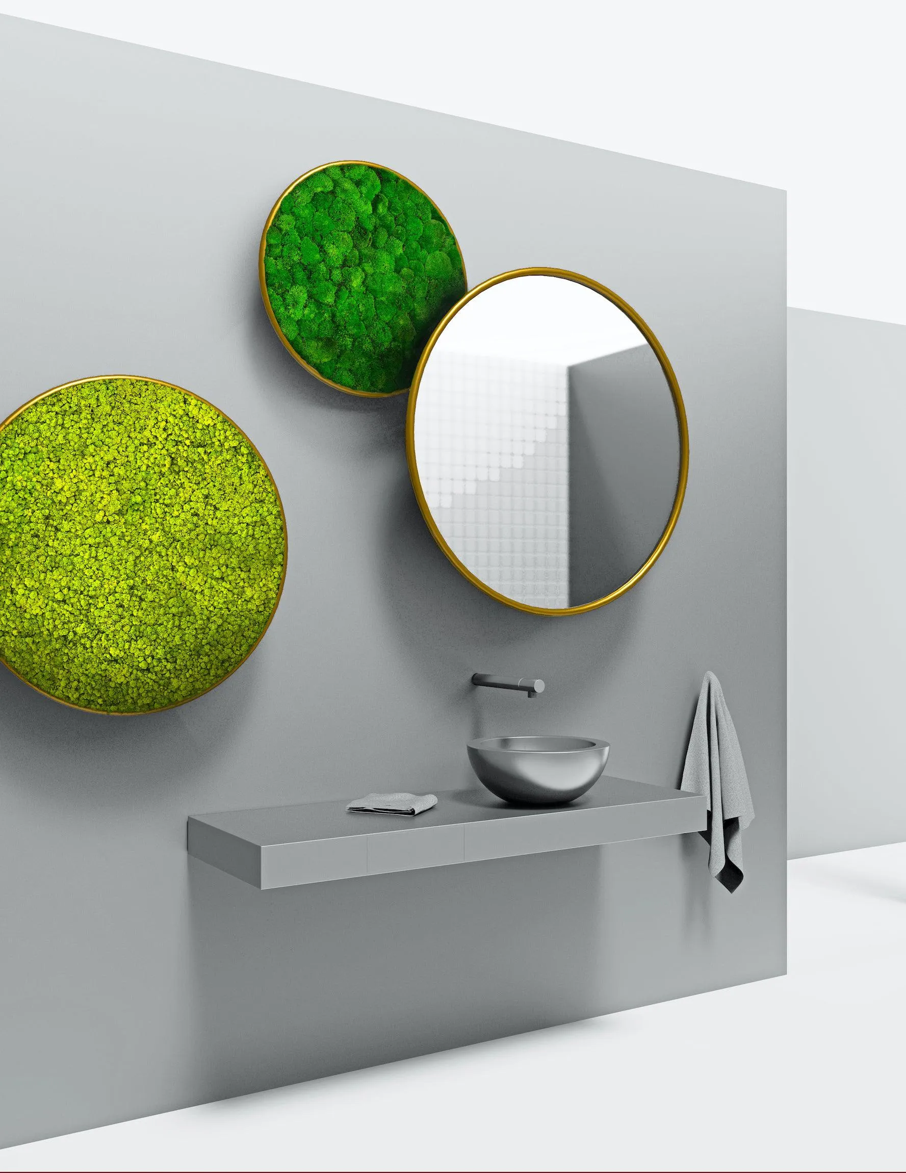 Circles Plant and Moss Wall Art