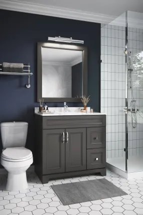 CLASSIC 36" Bathroom Vanity, Right side Drawers with Quartz Countertop (5 colors available)