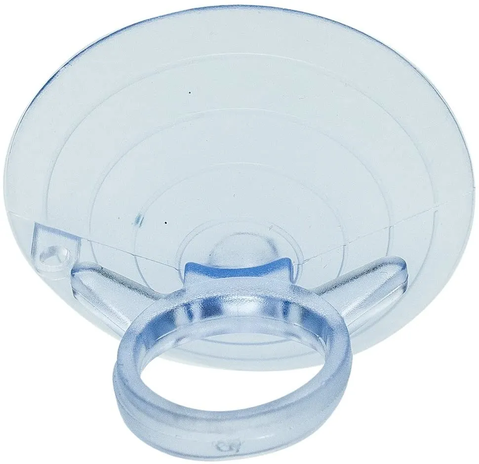 Clear Plastic Suction Cups with Loops - 4.5 cm (1.75 in) Wide, Set of 10