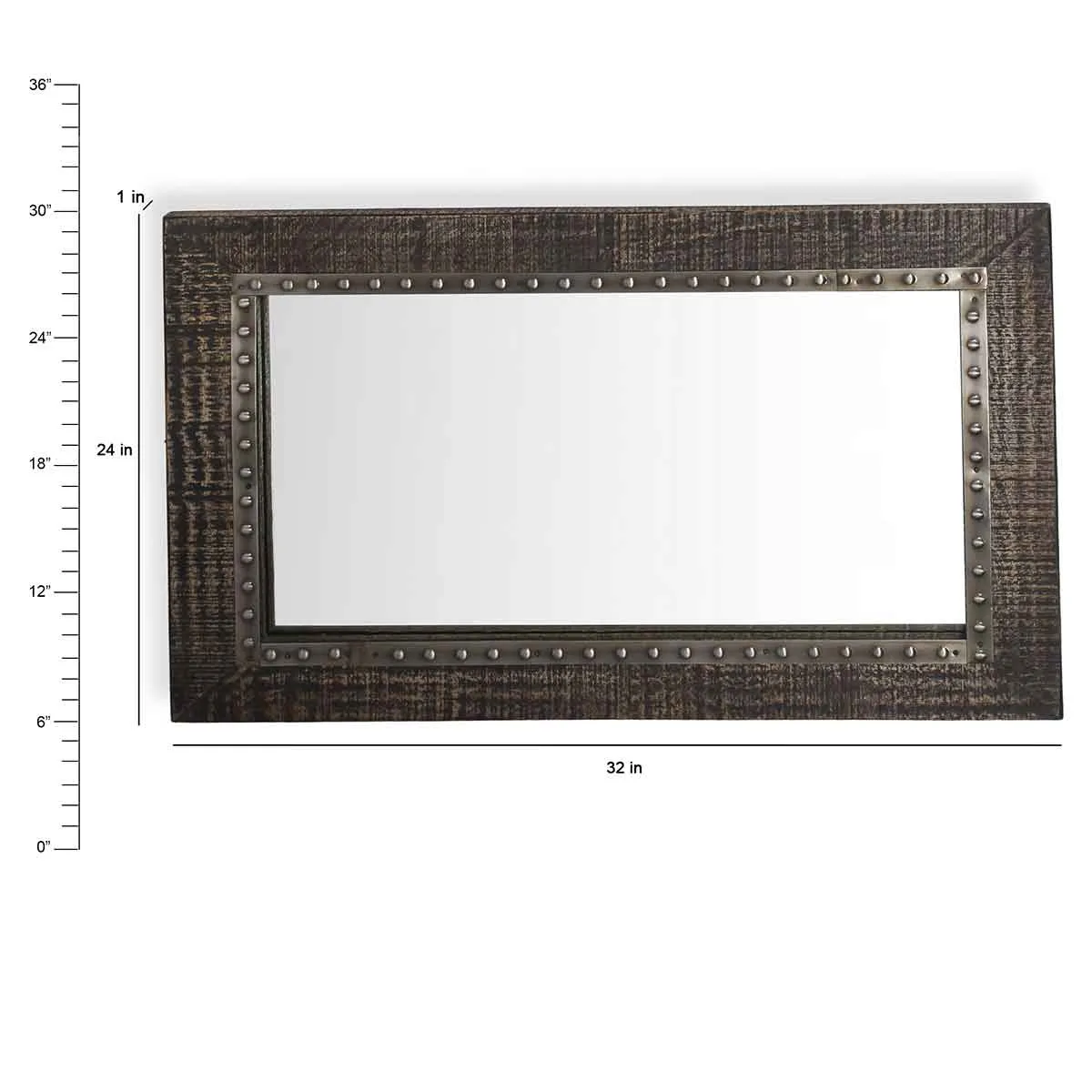 Coastal Wheathered Bathroom Mirror 32" W X 24" H