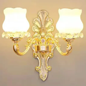 Contemporary Gold Bud Drop Lamp with Milky Glass - Dining Room Chandelier