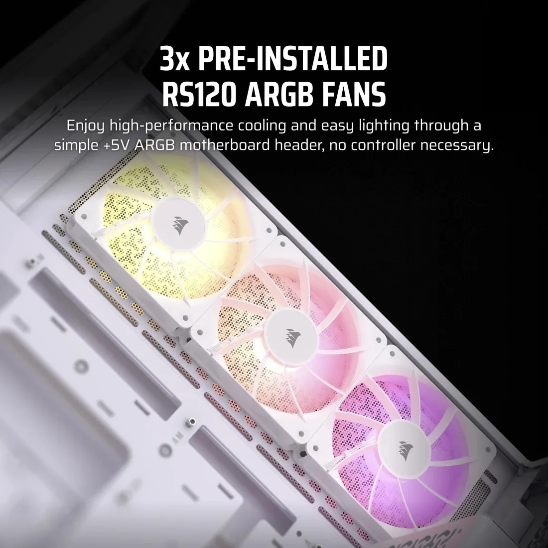 Corsair 3500X | ARGB Tempered Glass Micro Case (White/Black)