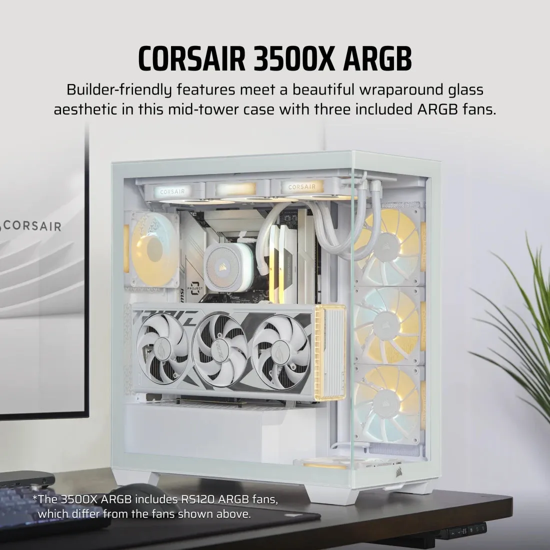 Corsair 3500X | ARGB Tempered Glass Micro Case (White/Black)