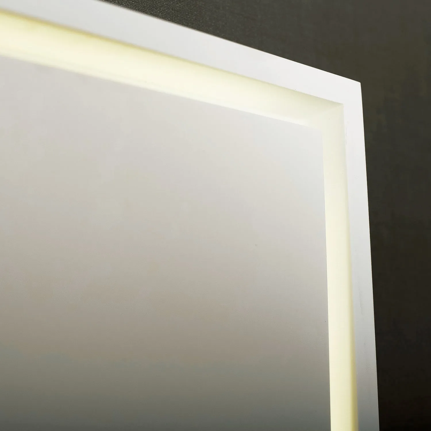 DAX Solid Surface Rectangle LED Backlit Bathroom Vanity Mirror, Wall Mount, 46-7/16 x 23-2/3 x 1-3/8 Inches (DAX-AB-1570)