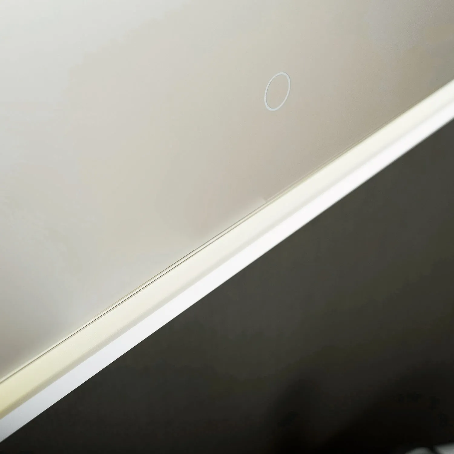 DAX Solid Surface Rectangle LED Backlit Bathroom Vanity Mirror, Wall Mount, 46-7/16 x 23-2/3 x 1-3/8 Inches (DAX-AB-1570)