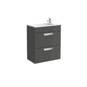Debba Compact Unik 2 Drawer Vanity Unit Anthracite Grey - All Sizes