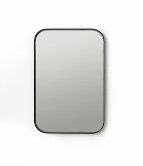Deep Frame Rounded Rectangle Mirror - Black
