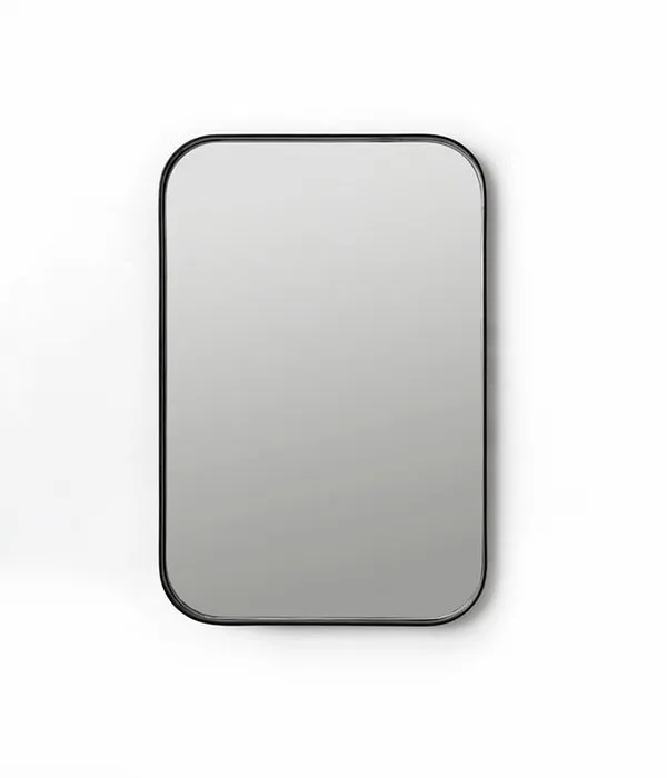 Deep Frame Rounded Rectangle Mirror - Black