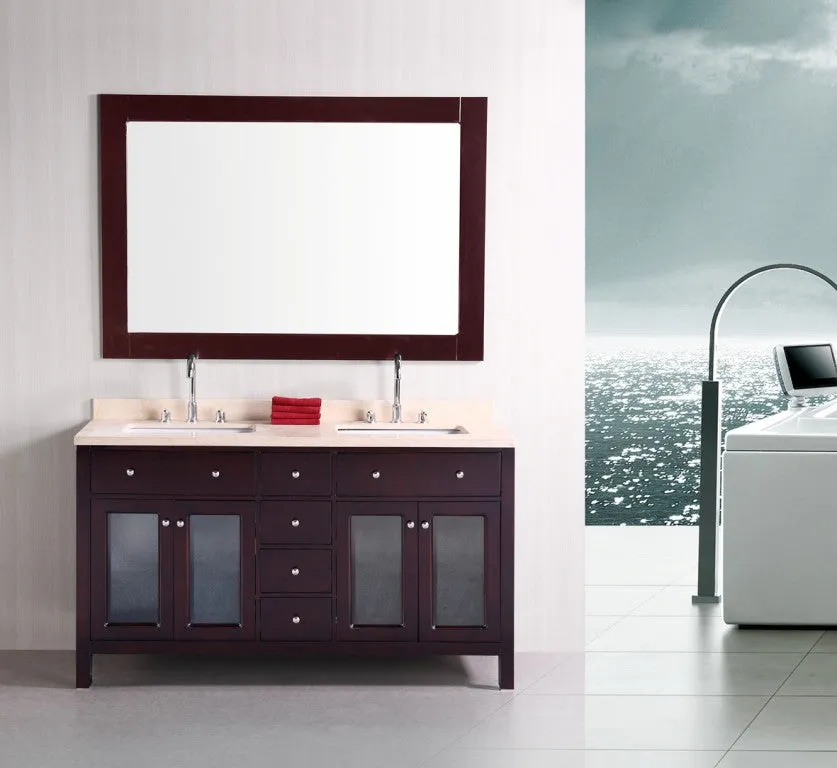 DESIGN ELEMENT Venetian 60" Double Sink Vanity Set