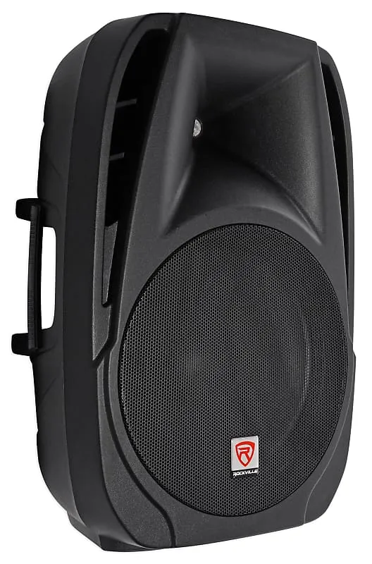 DJ package with 15" speakers   Bluetooth mixer   microphones   totem stands   façade   lighting Rockville RPG2X15 (2) RTP32B RFAAW PACK