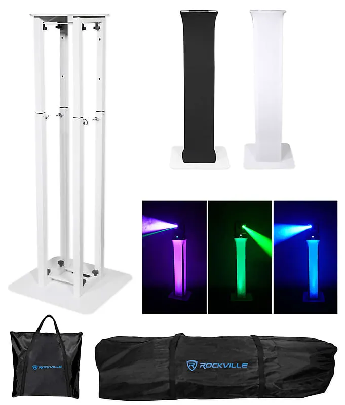 DJ package with two 15" Bluetooth speakers   microphone   tripod   totem stands   façade   lighting Rockville RPG152K (2) RTP32W RFAAW PACK