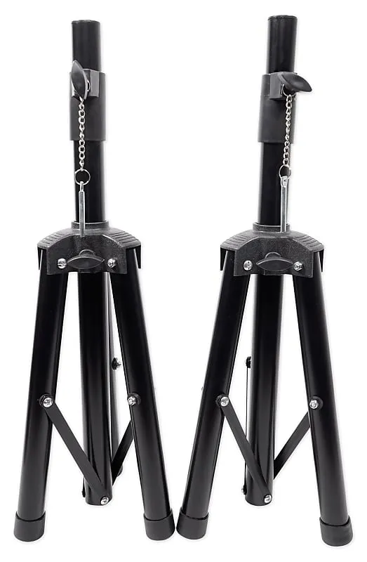 DJ package with two 8" Bluetooth speakers   microphone   tripod   totem stands   façade   lighting Rockville RPG082K (2) RTP32B RFAAW PACK