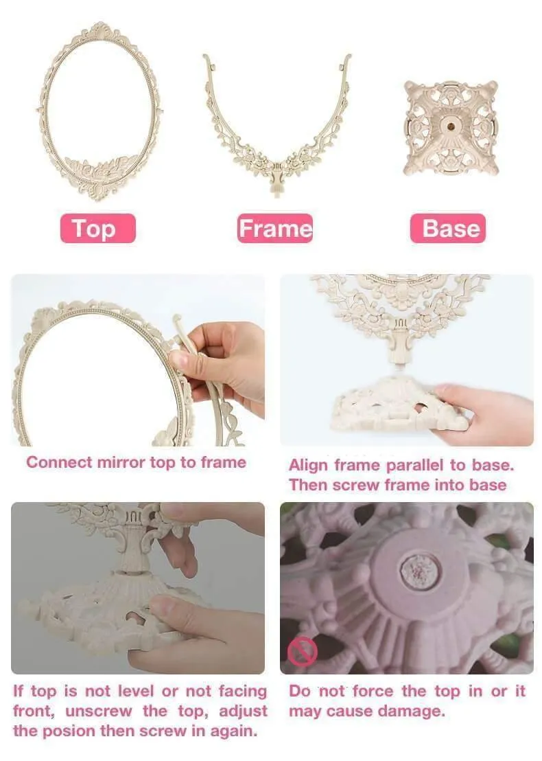 Double-Sided Ornate Vanity Mirror