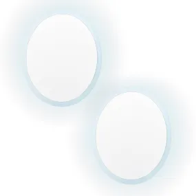 Dual LED Anti-Fog Round Wall Mirrors, Touch Switch - La Bella