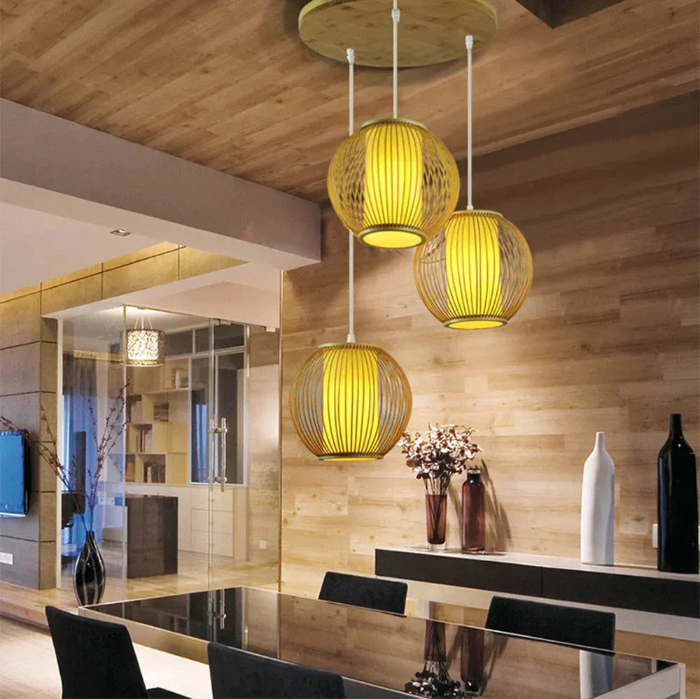 E27 Chandelier Staircase Loft Villa Creative American Bamboo Cage Attic Pick High Living Room Decoration Lamps