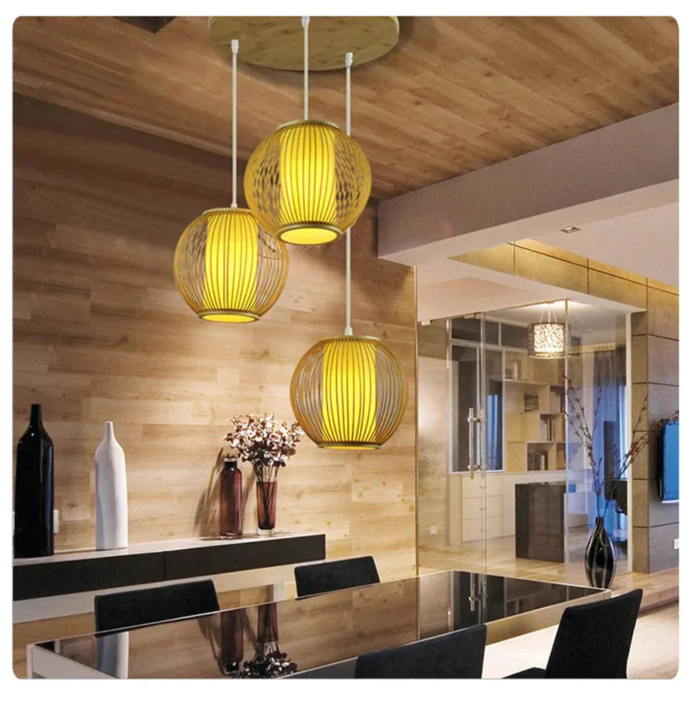 E27 Chandelier Staircase Loft Villa Creative American Bamboo Cage Attic Pick High Living Room Decoration Lamps