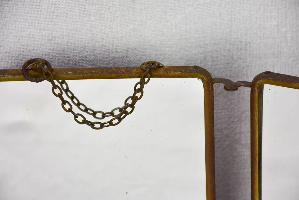 Early 20th-century French barber's mirror with three panels 8¾"