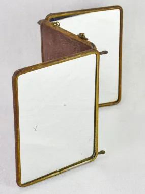 Early 20th-century French barber's mirror with three panels 8¾"