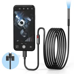 Endoscope Camera with Light,1080P HD Borescope with 6 LED Lights 9.8FT Semi-Rigid Snake Cable