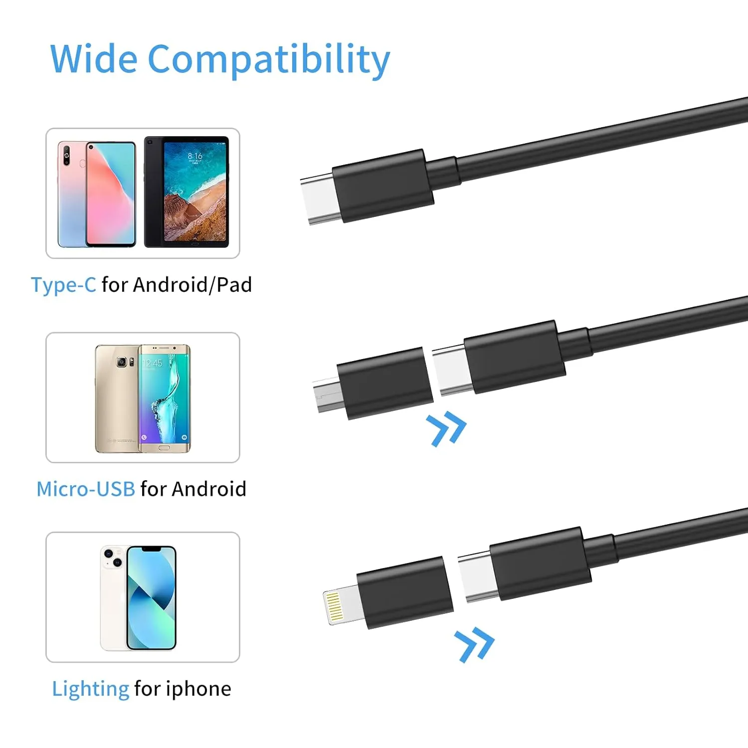 Endoscope Camera with Light,1080P HD Borescope with 6 LED Lights 9.8FT Semi-Rigid Snake Cable
