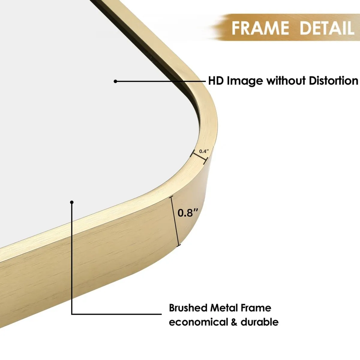 ExBrite 32 " W x 24 " H Gold Bathroom Mirror for Wall Vanity Mirror