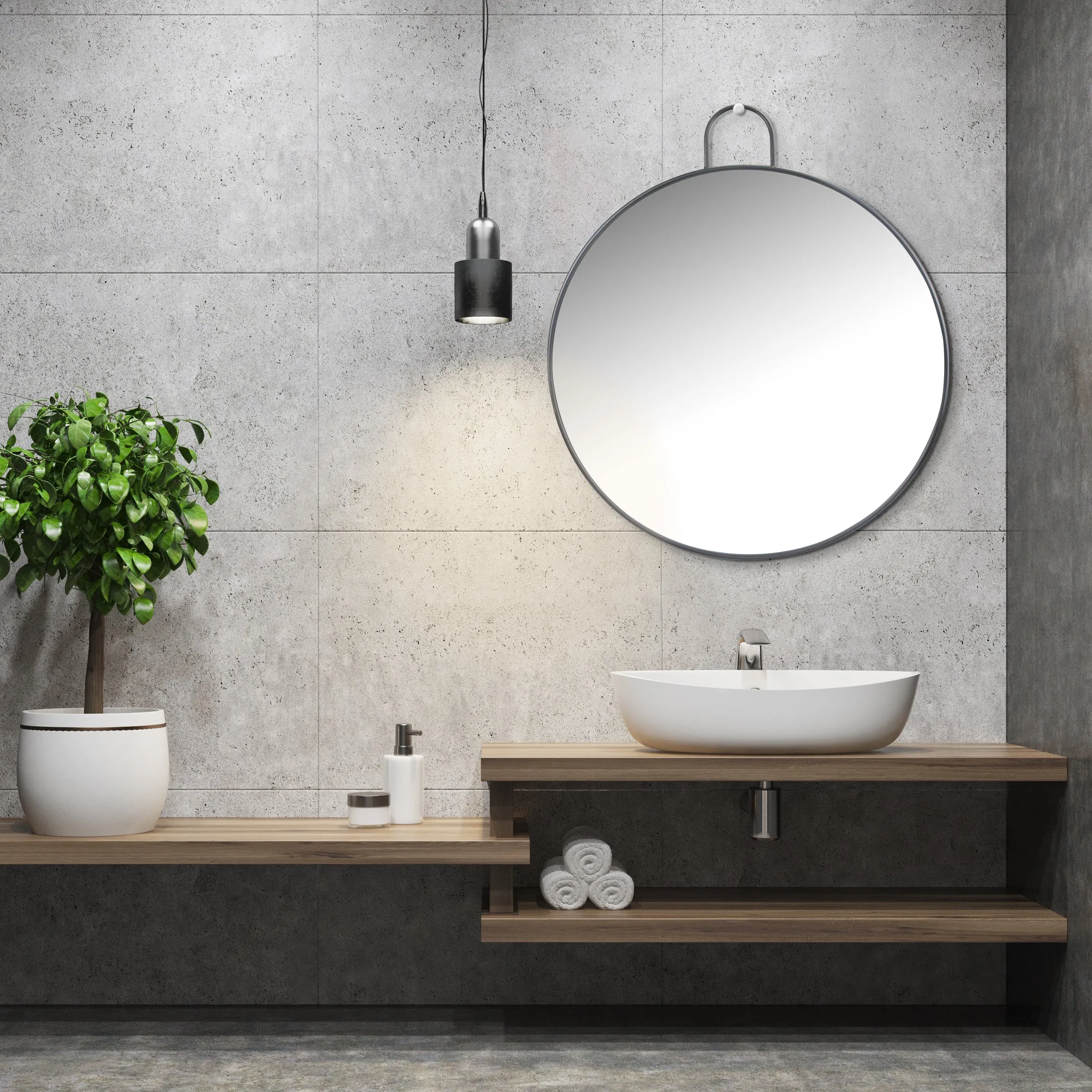 Extra Large Black Metal Hanging Wall Mirror