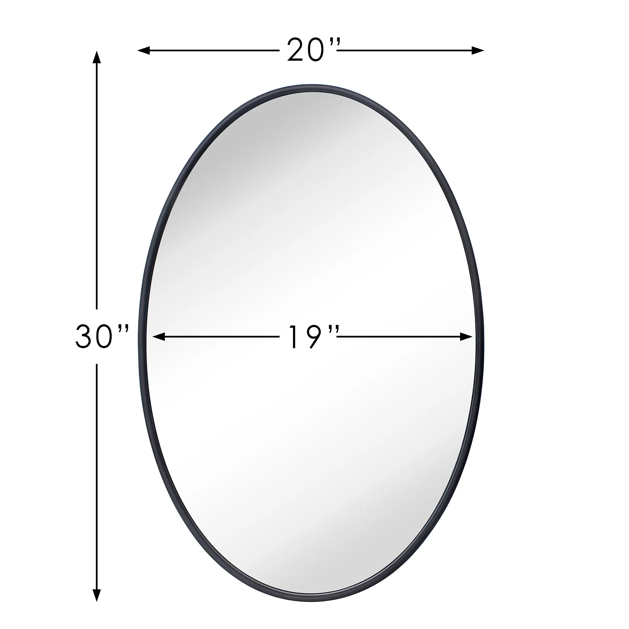 Farmhouse Oval Metal Framed Bathroom Mirror Wall Mounted Bathroom Vanity Mirror