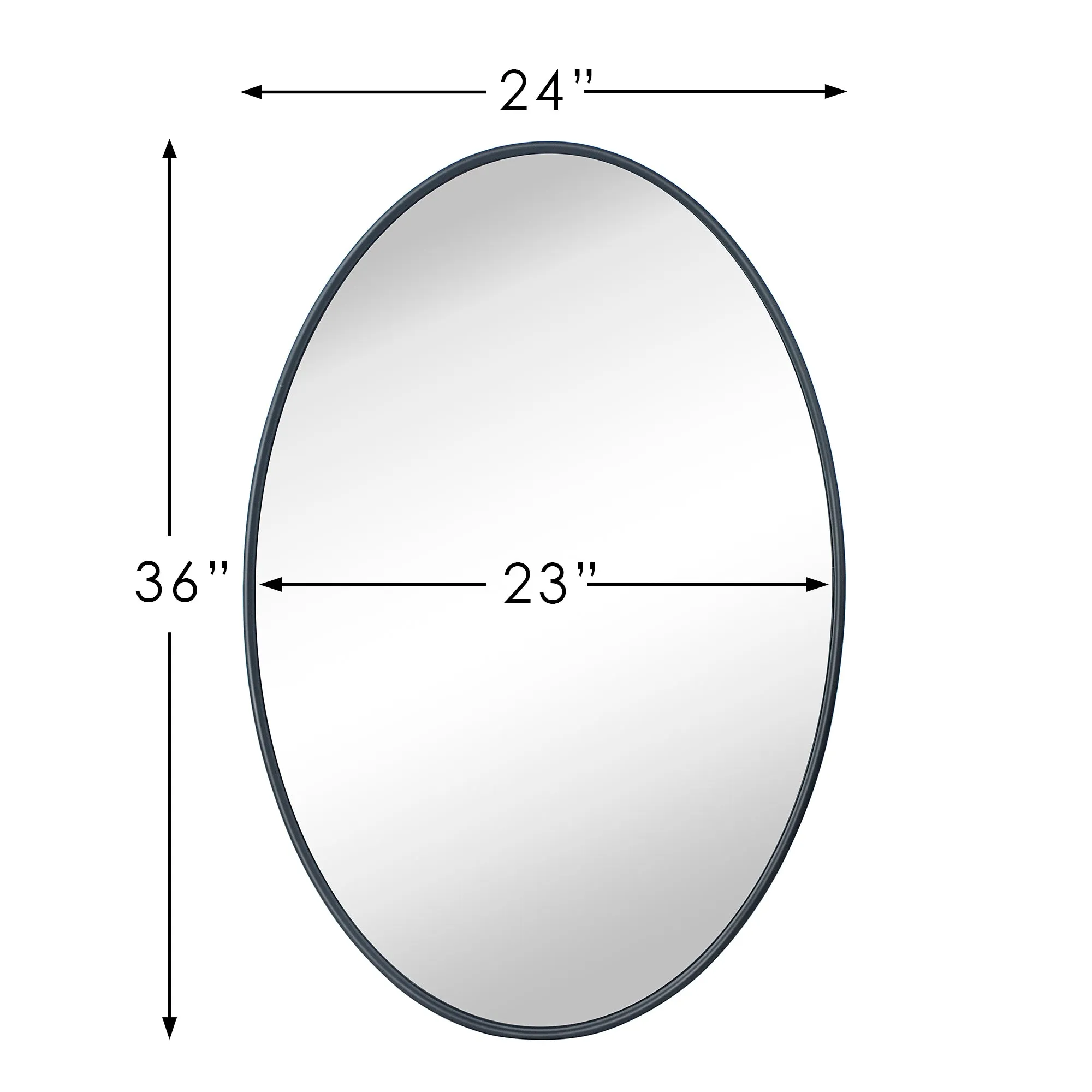 Farmhouse Oval Metal Framed Bathroom Mirror Wall Mounted Bathroom Vanity Mirror