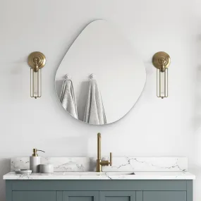 FLAIR GLASS Modern Frameless Irregular Asymmetrical Wall Mirror | Mirror for Home Decor, Living Room & Bathroom Mirror (Thickness 6 mm) (Oval, 18x22 inch)