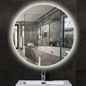 Frameless Non-Frosted Round Led Mirrors for Bathrooms