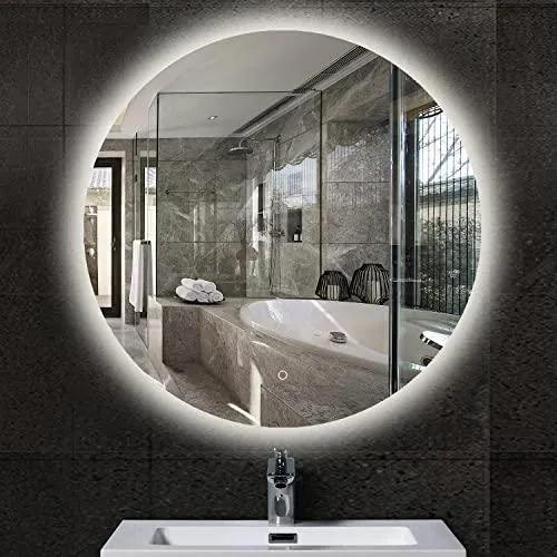 Frameless Non-Frosted Round Led Mirrors for Bathrooms