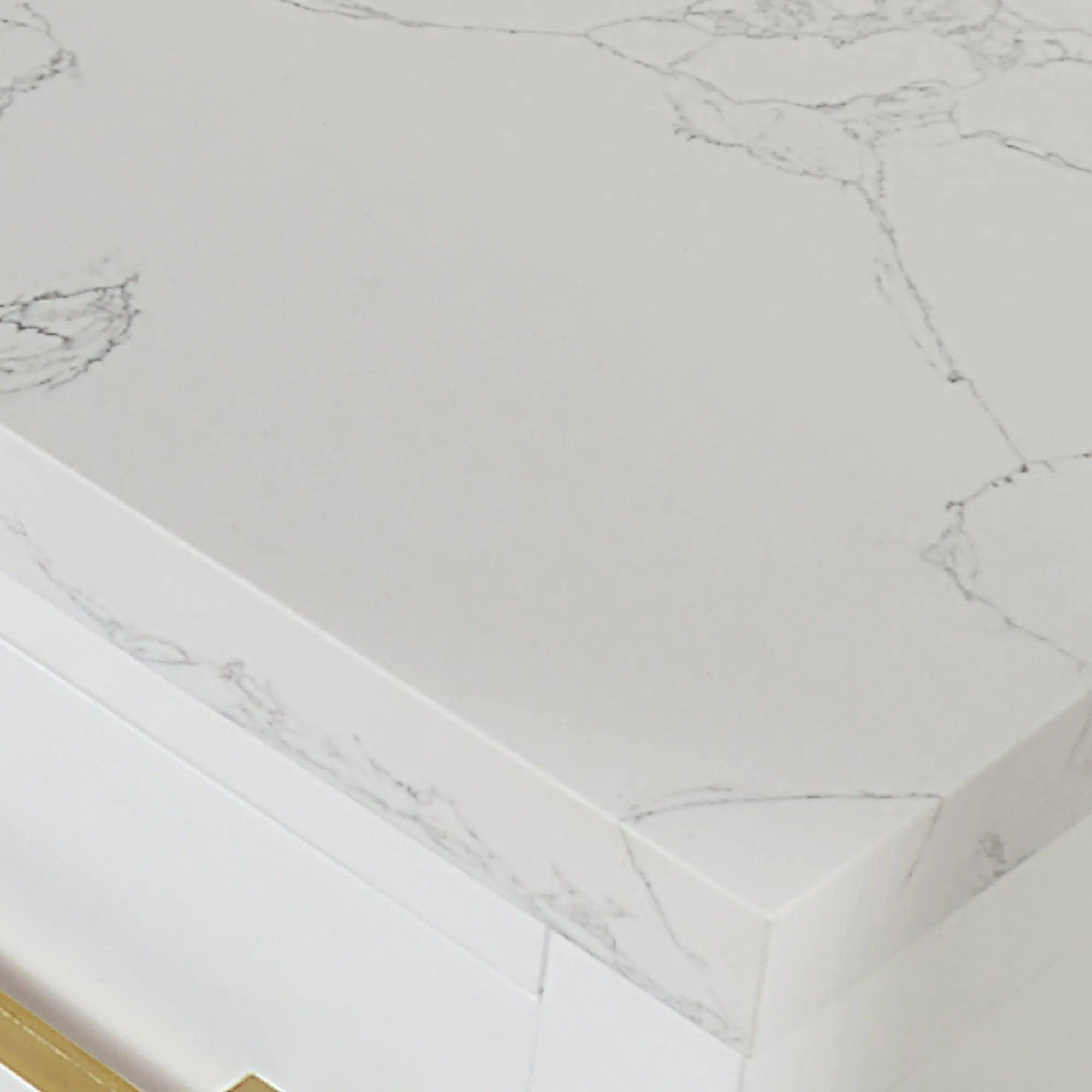 Gavino 84" Double Bathroom Vanity with Grain White Engineered Stone Countertop