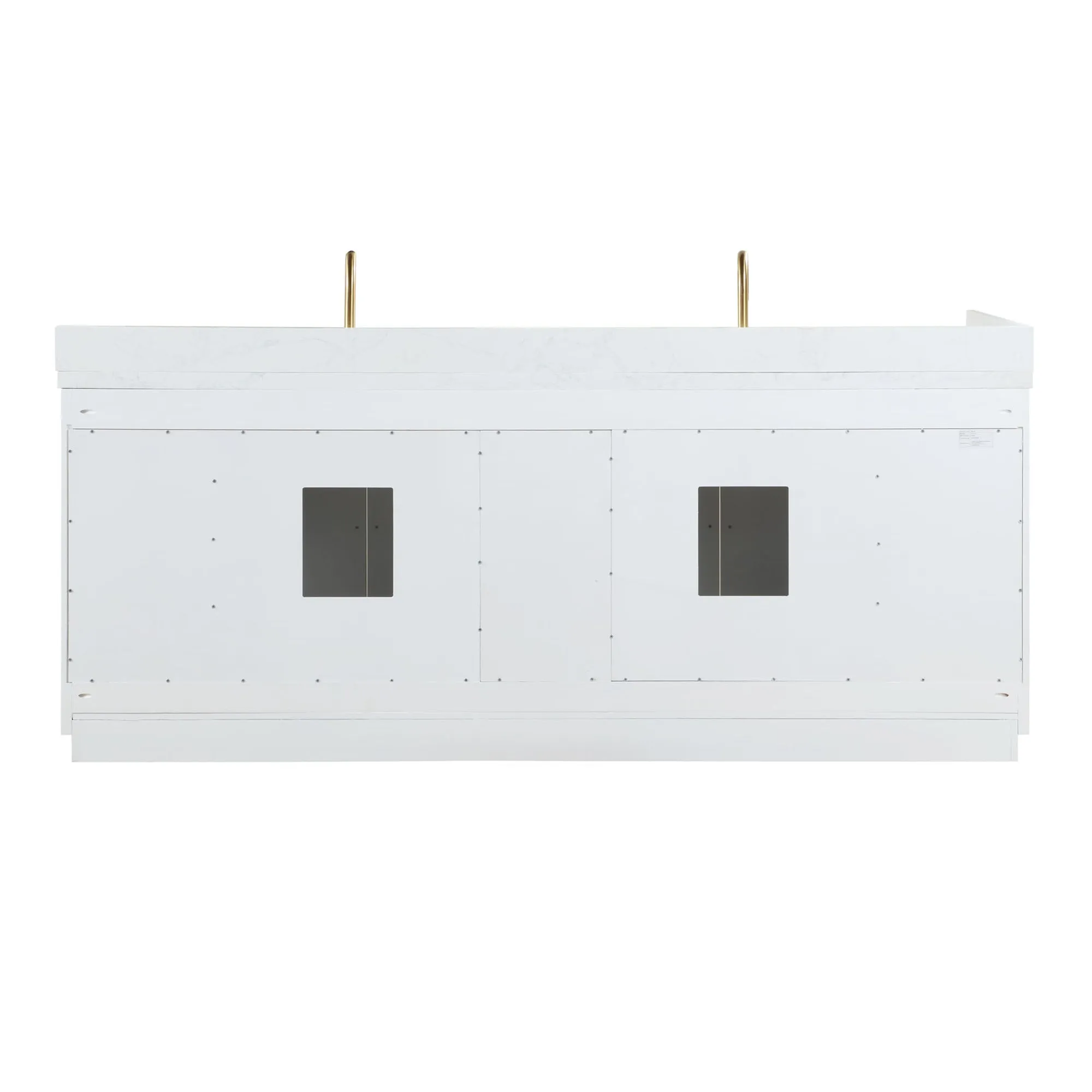 Gavino 84" Double Bathroom Vanity with Grain White Engineered Stone Countertop