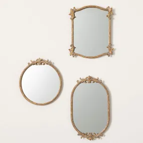 Gold Trimmed Ornate Mirror Set