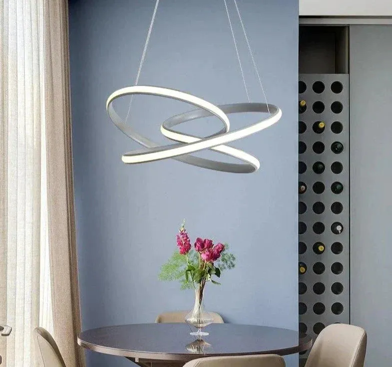 Grey Frame Led Pendant LightsFor Dining Room Lamp Modern Remote Control Lighting Lustre Vintage Pendant Lamp Abajur Dero